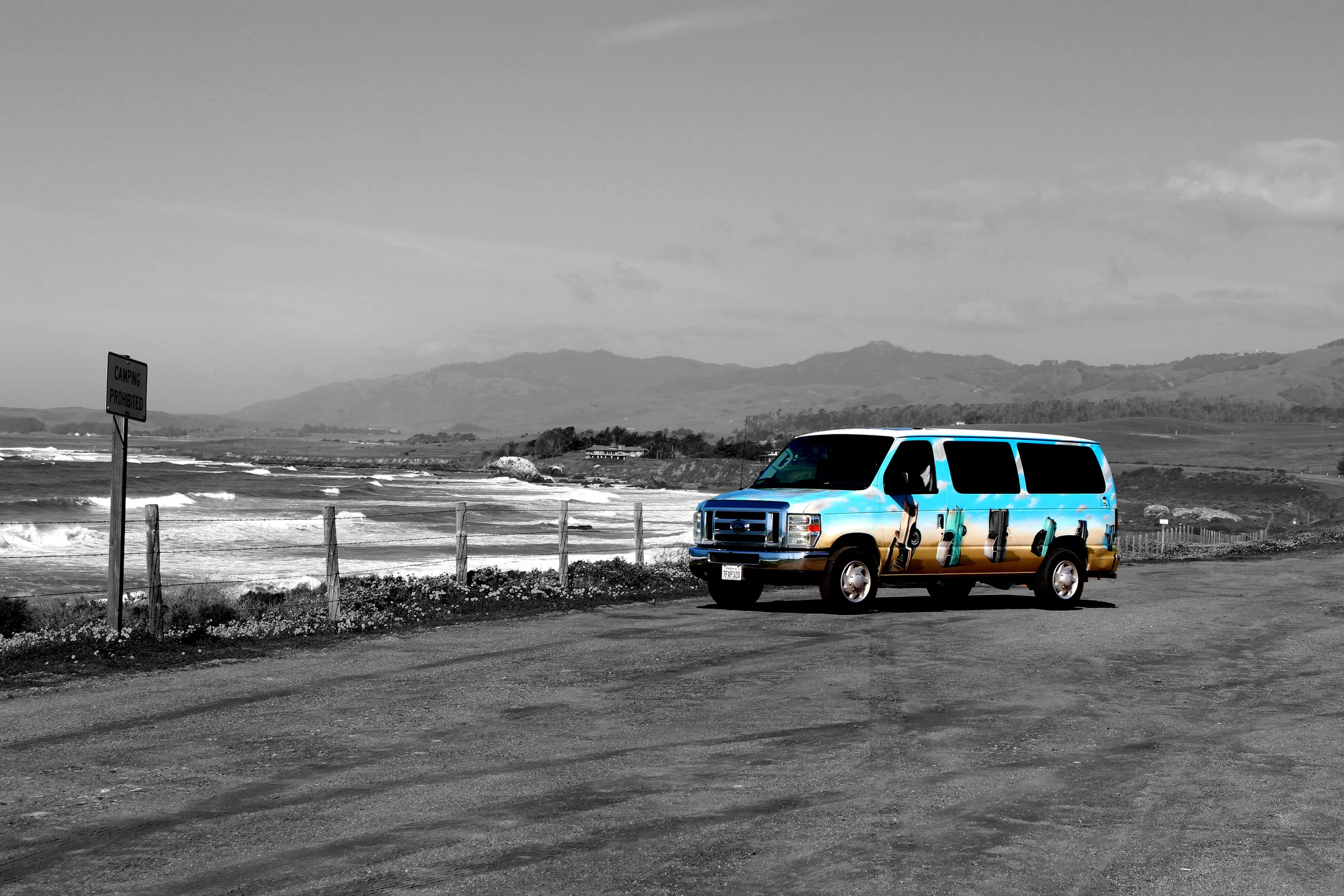 sister van. pacific coast highway 1, california.