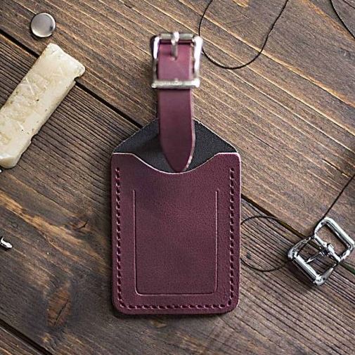 Luggage Tag in Mahogany.JPG