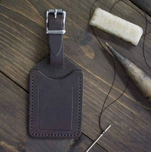 Personalised Leather Luggage Tag