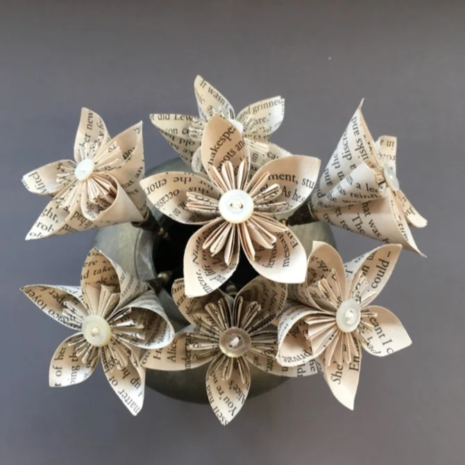 Origami Button Flowers