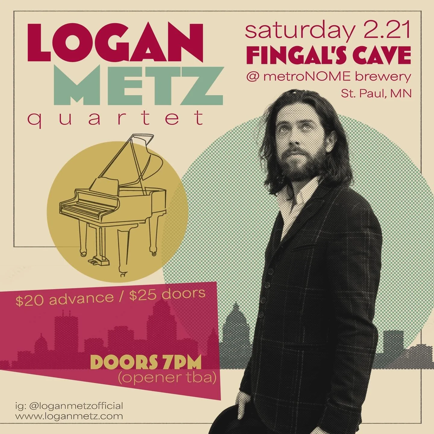 New year and lots of exciting new stuff coming soon, starting with you, my Twin Cities folks!  I&rsquo;ll be behind the beautiful grand piano at @metronomebrewery with a badass quartet on 2.21.  Tickets in bio, more dates to be announced soon!

@coff