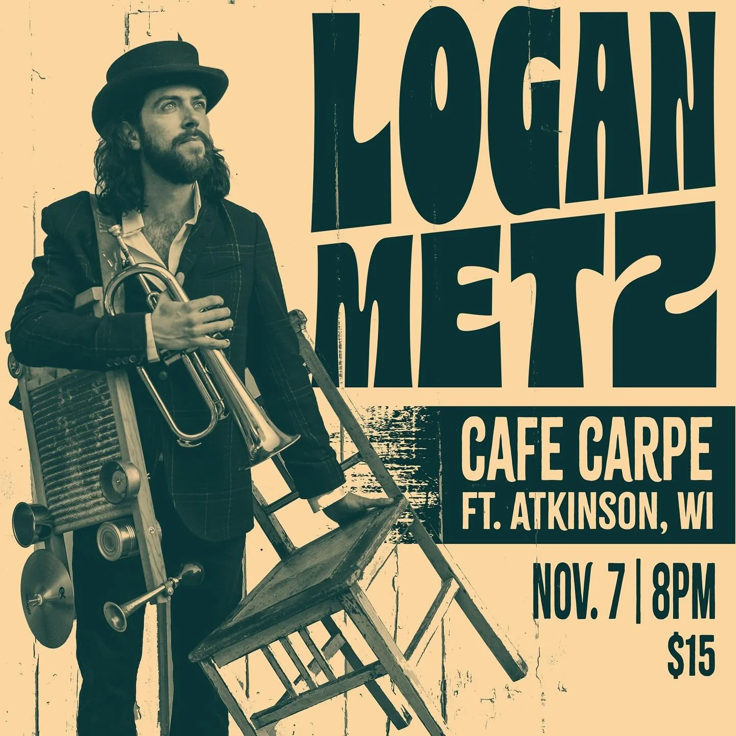 Got another one coming up for my Wisconsin folks at the legendary @cafecarpe in Fort Atkinson.  Tickets in bio 🤘🏼&hearts;️

Photo by @joeymartinez as usual