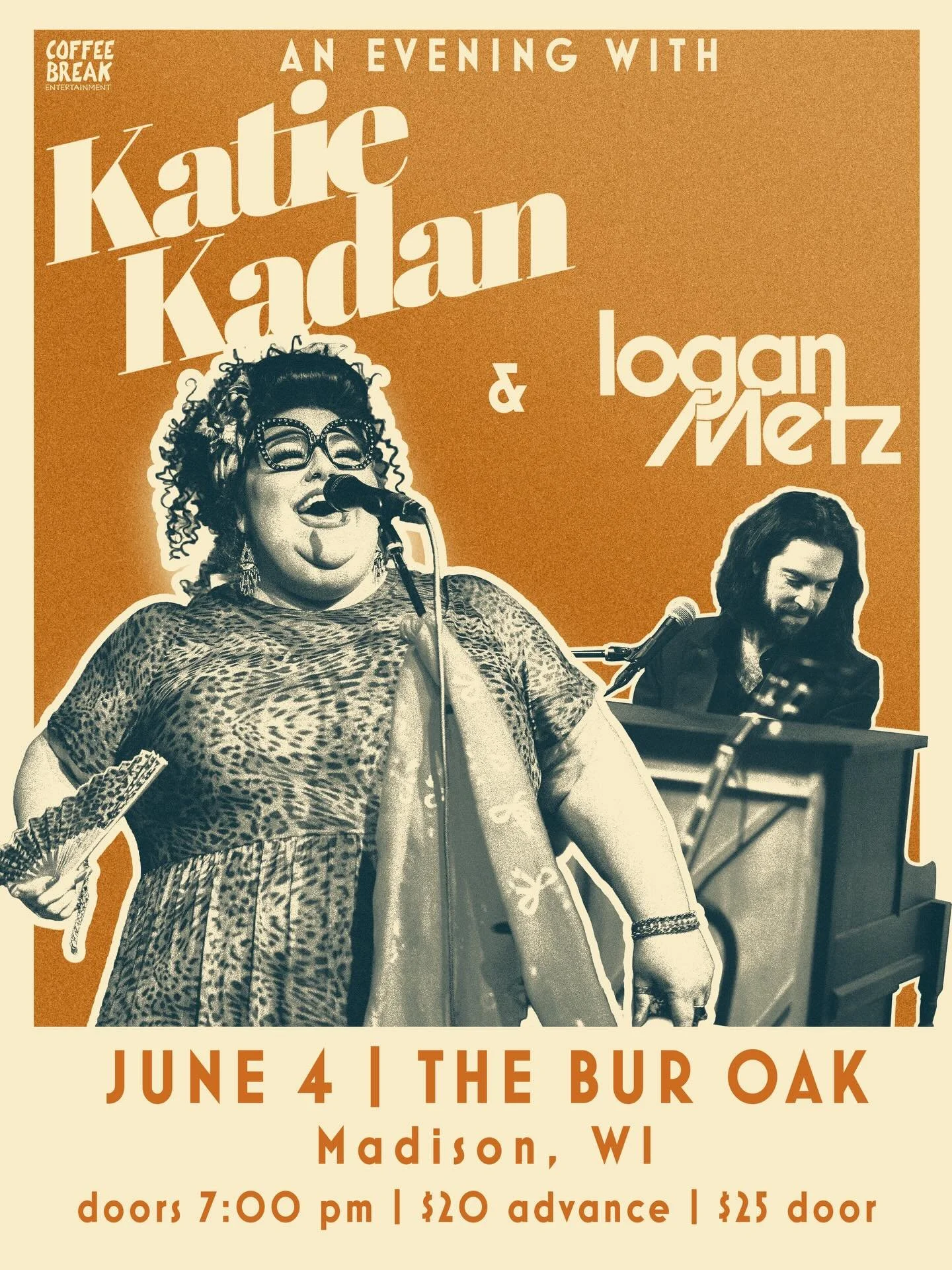 Wisconsin! Join us for a pair of intimate evenings with two of the Midwest&rsquo;s most compelling performers and songwriters: iconic Chicago soul singer Katie Kadan and pianist/ raconteur Logan Metz. 

The longtime friends were once bandmates in Chi