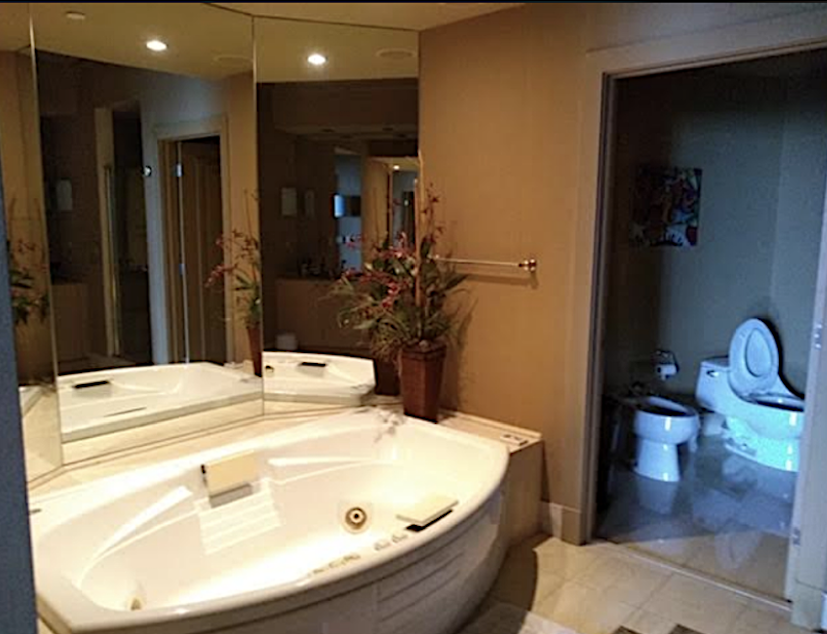 Bathroom before remodel in South of Fifth Miami Beach penthouse
