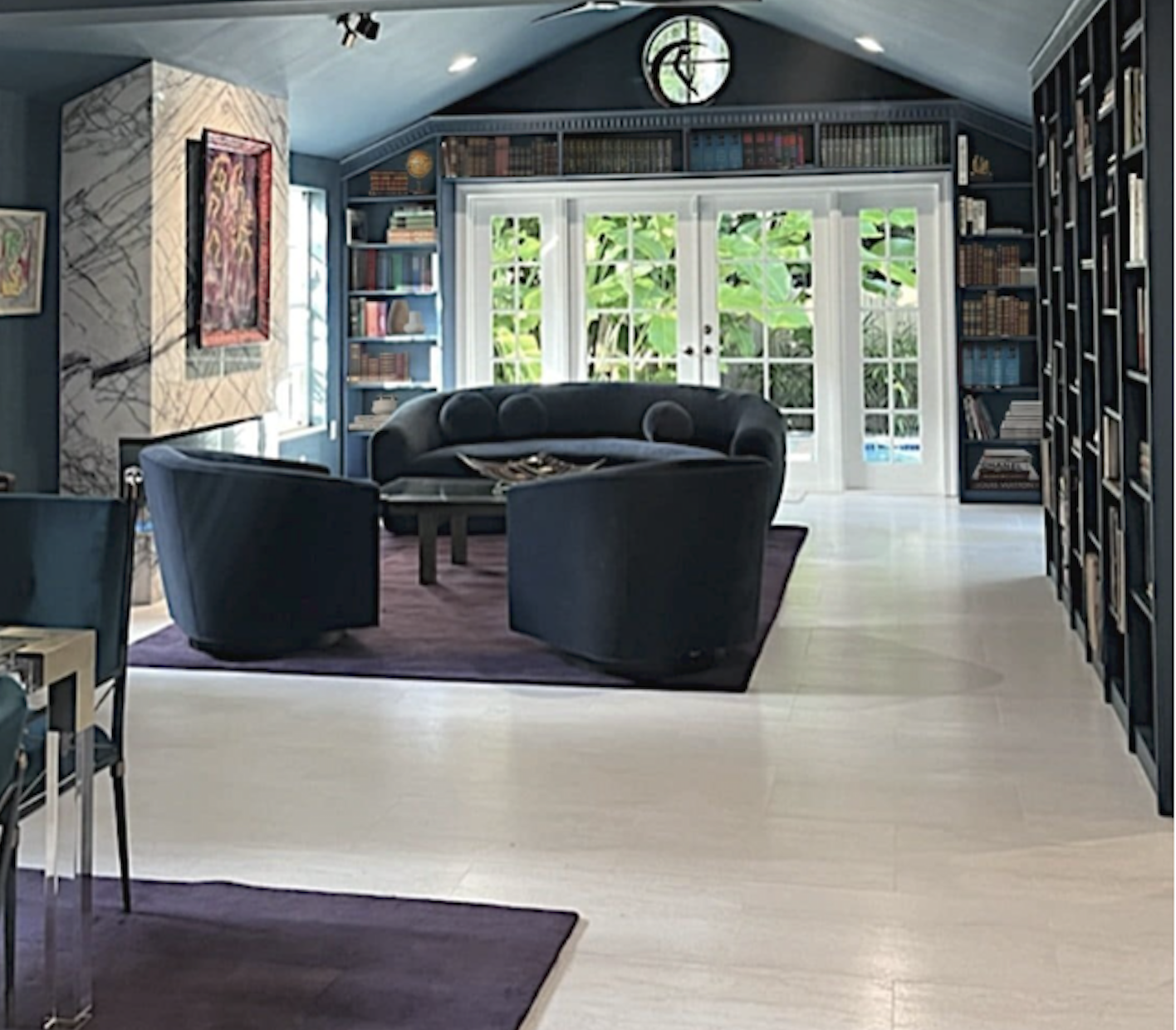 Coconut Grove Living Room Library Remodel Open Concept with Custom Marble Fireplace.png