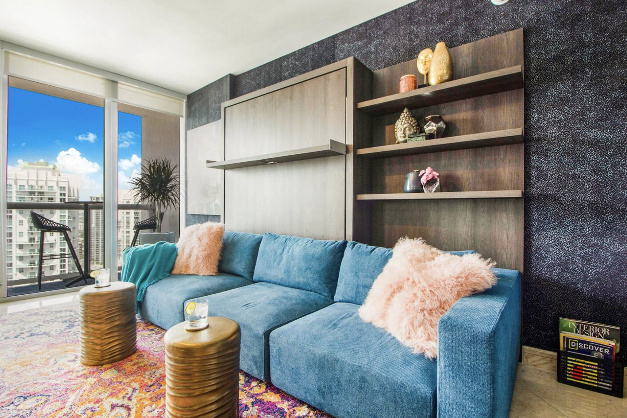 Interior design for themed Airbnb at Icon Brickell Miami