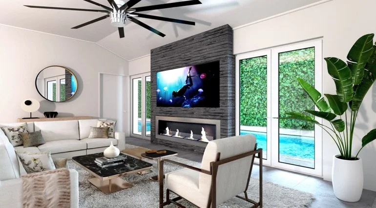 Venetian Islands Miami luxury home remodel great room interior design concept