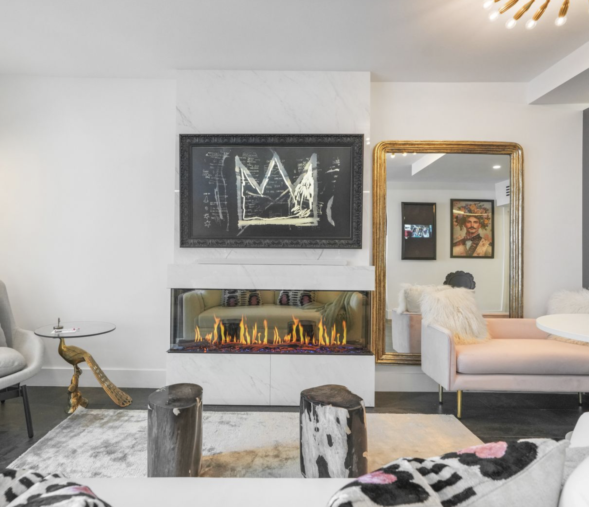 A Miami Beach themed airbandb is made popular by its fun and eclectic character and decorating details.