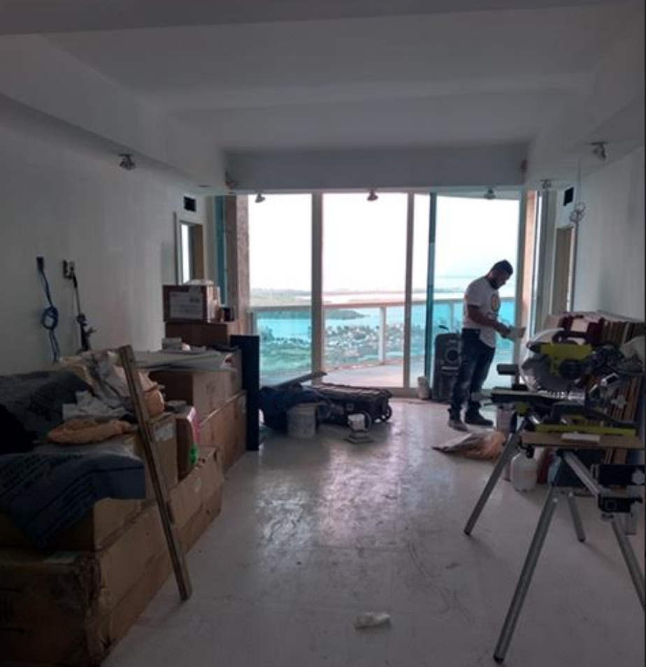 Miami Beach South of Fifth living room before remodel