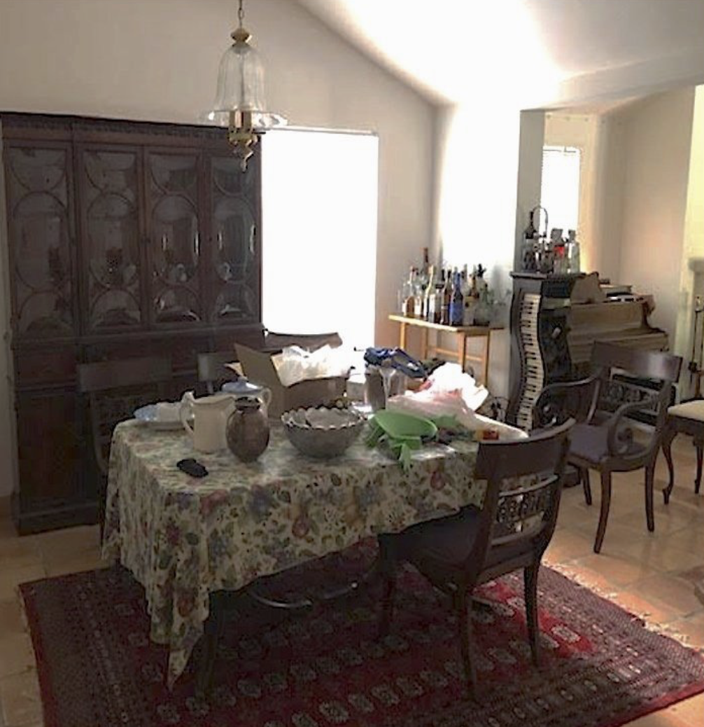 Outdated dining room before interior renovation in a Coconut Grove Miami residence