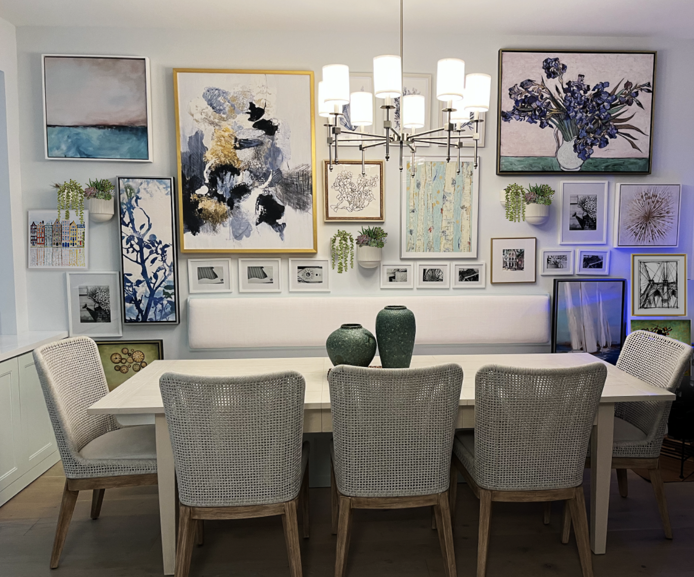 Cafe-inspired dining room design in a Miami Beach home remodel by Exclusively To Design