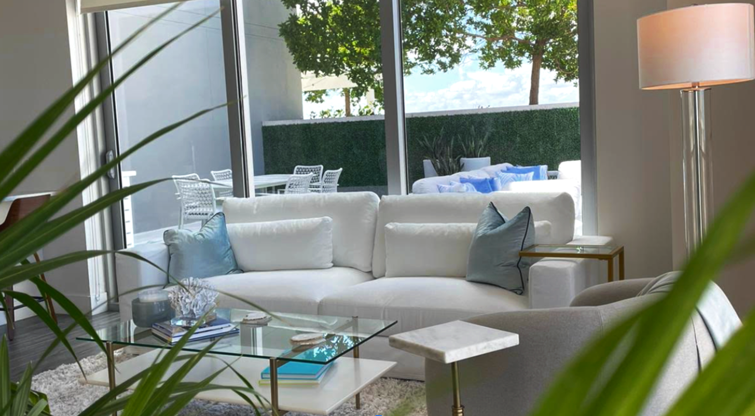Penthouse terrace living room renovation and interior design for an upscale senior living community in Coral Gables Florida by Exclusively To Design