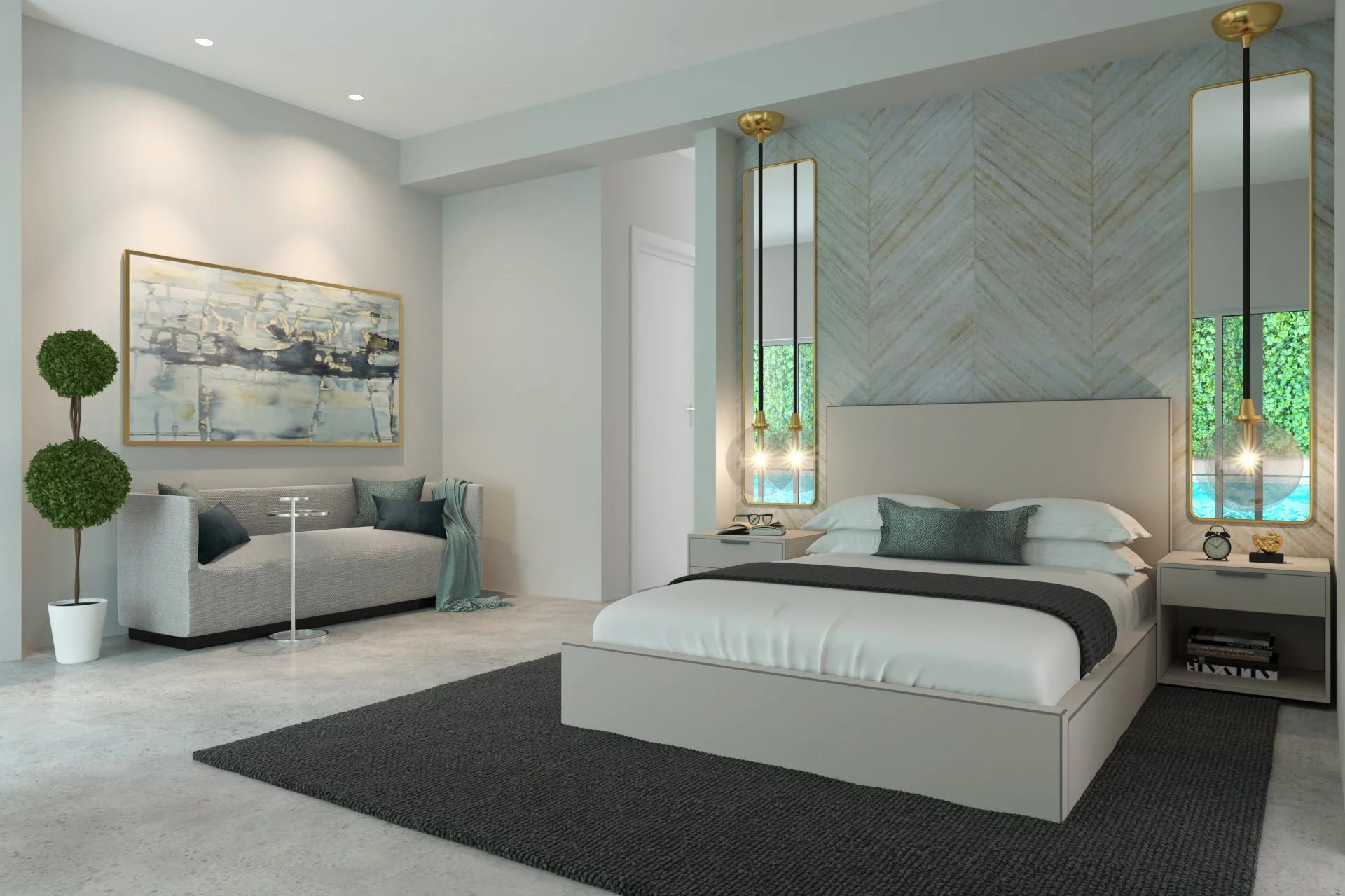 Venetian Islands Miami luxury home remodel bedroom interior design concept