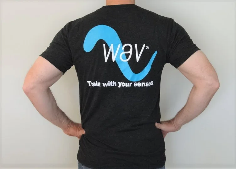train with your senses mens tee