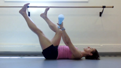 Coordinate breath control and improve pelvic stability as the femurs move into extension and flexion.
