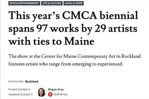 Honored to have been asked to chat about the 2025 CMCA Biennial with @mgray10 for the @portlandpressherald 📰🌲★

The article looks at this year&rsquo;s Biennial through the lens of intergenerational relationships with a feature on @gailspaien and I&