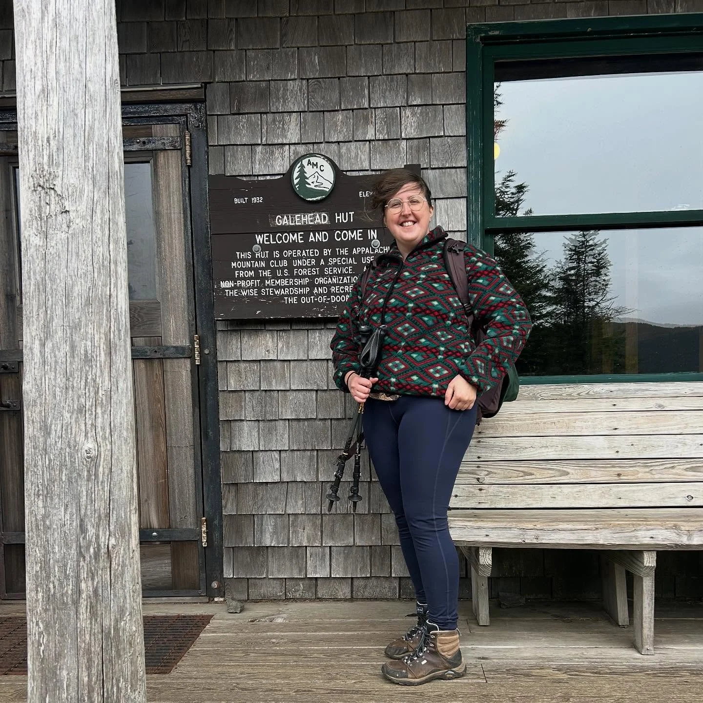 🌬️⛰️🏔️ In front of Galehead Hut, weathering small, afternoon gusts that rose to 65 MPH winds overnight. It was an experience that night in the hut with no heat and intense winds.

I&rsquo;ve been taking short solo trips to the mountains this summer