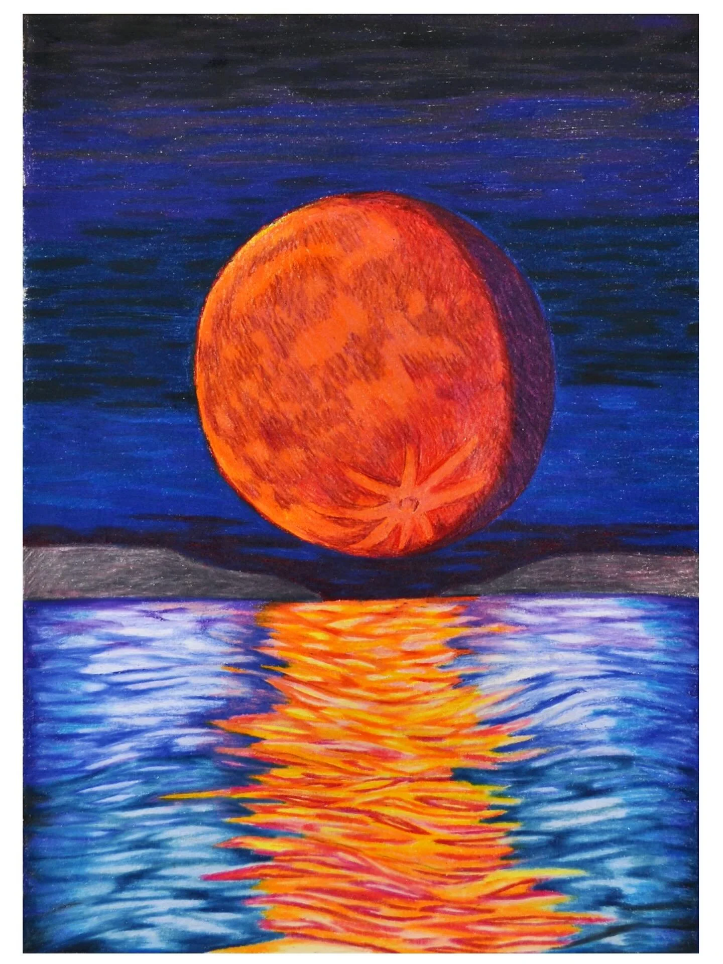 💙🧡🌖 Over the moon to contribute this favorite drawing from my week on Cuttyhunk Island this past September to the inaugural Works On Paper show at p/A Project Space @palladium.athena.project curated by @greglindquist &amp; @theresadaddezio 

Cutty