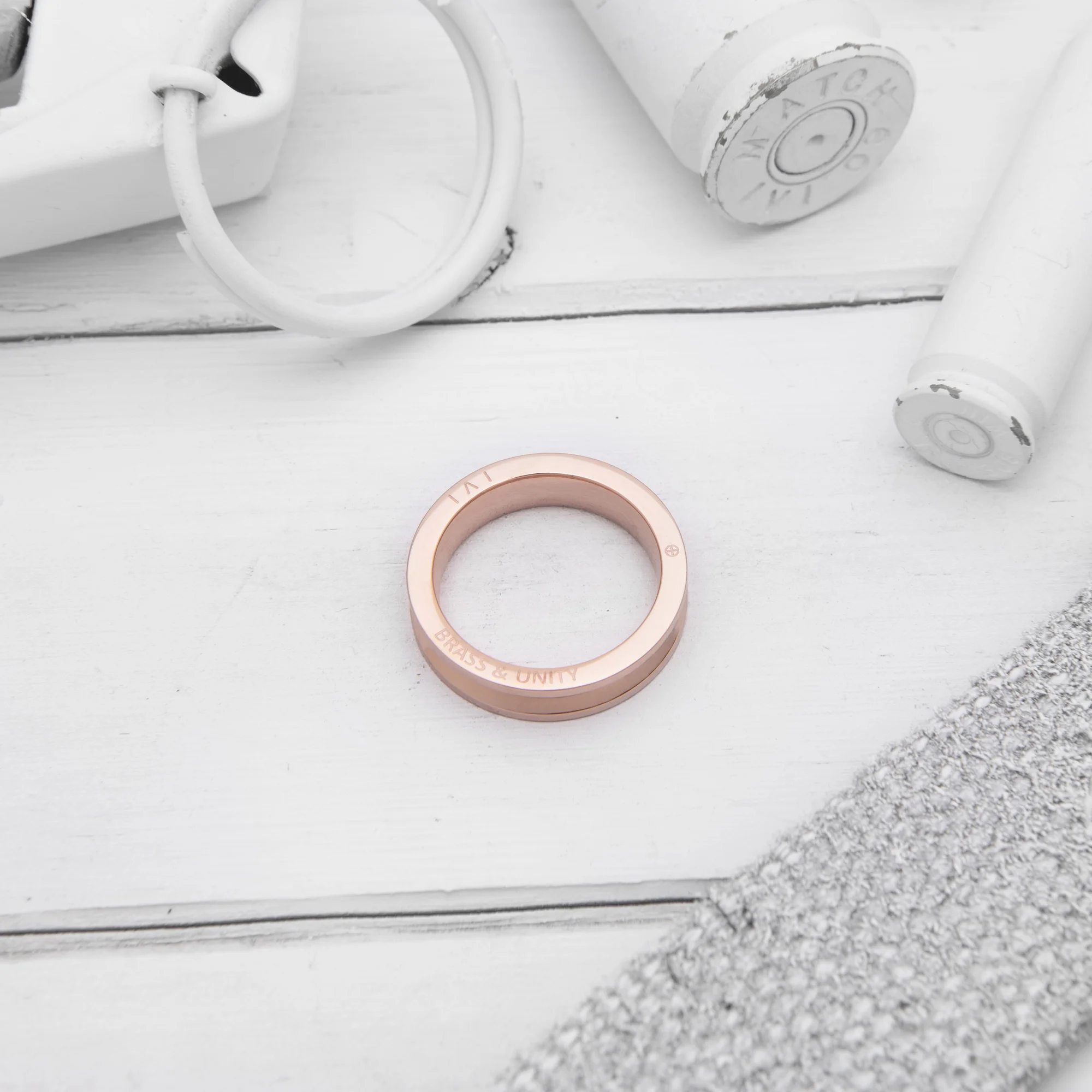 Bullet Unity Rose Gold Ring for men and women