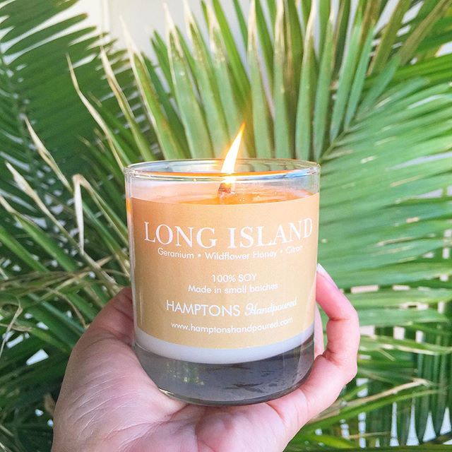 Our LONG ISLAND 🌴 scent with notes of Geranium 🌸 Wildflower Honey 🍯 and Citron 🍋 can warm up any chilly day! Available in Babylon at @hitchli and In Riverhead at @tastetheeastend 🏬