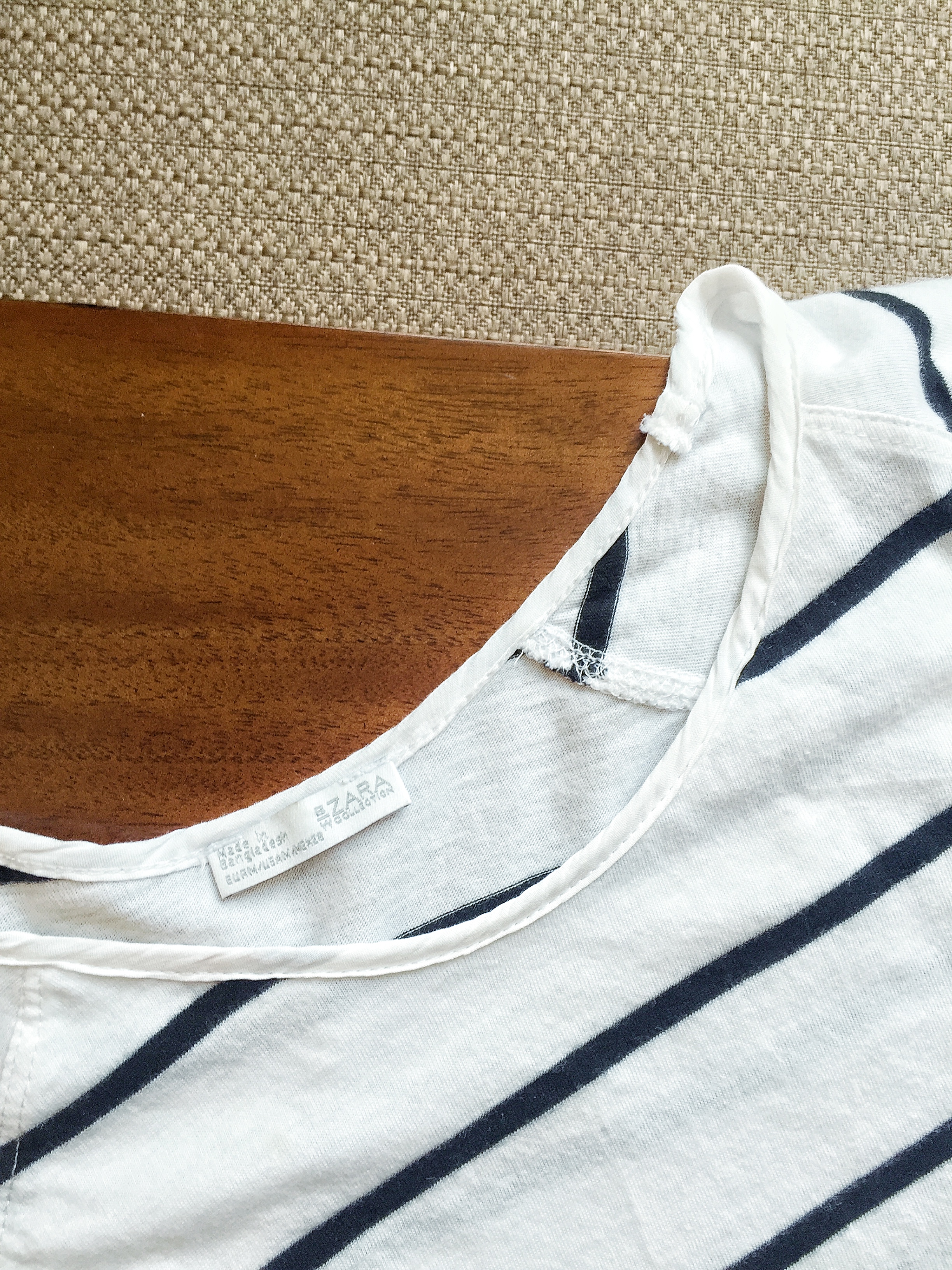 I bought this shirt at Zara before I knew about fast fashion. And it's made in Bangladesh! Oh no... 