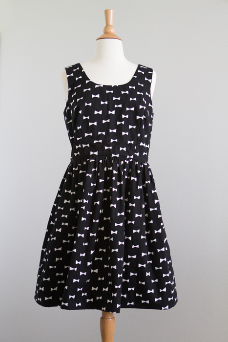 Fabric is from Japan. Love the black x white bow print. Very Kate Spade.