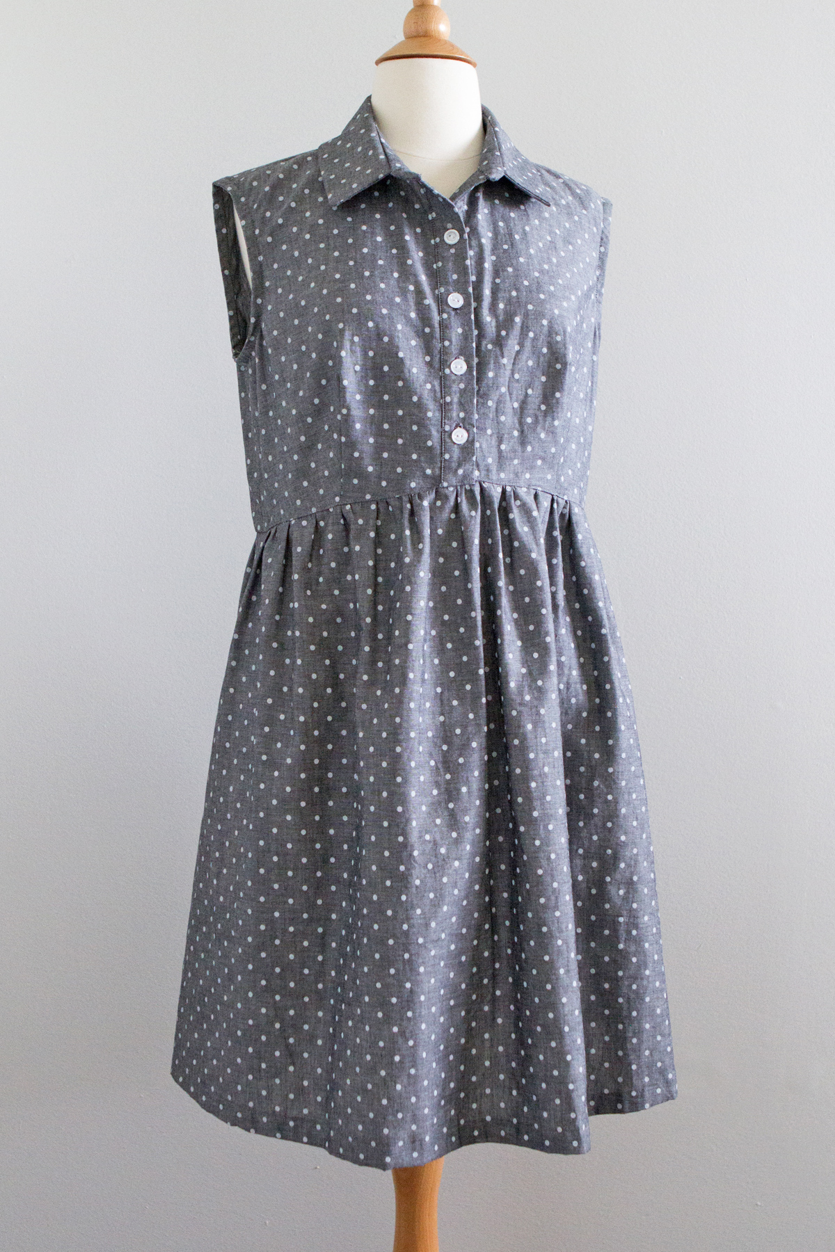 shirt dress with cotton dungaree