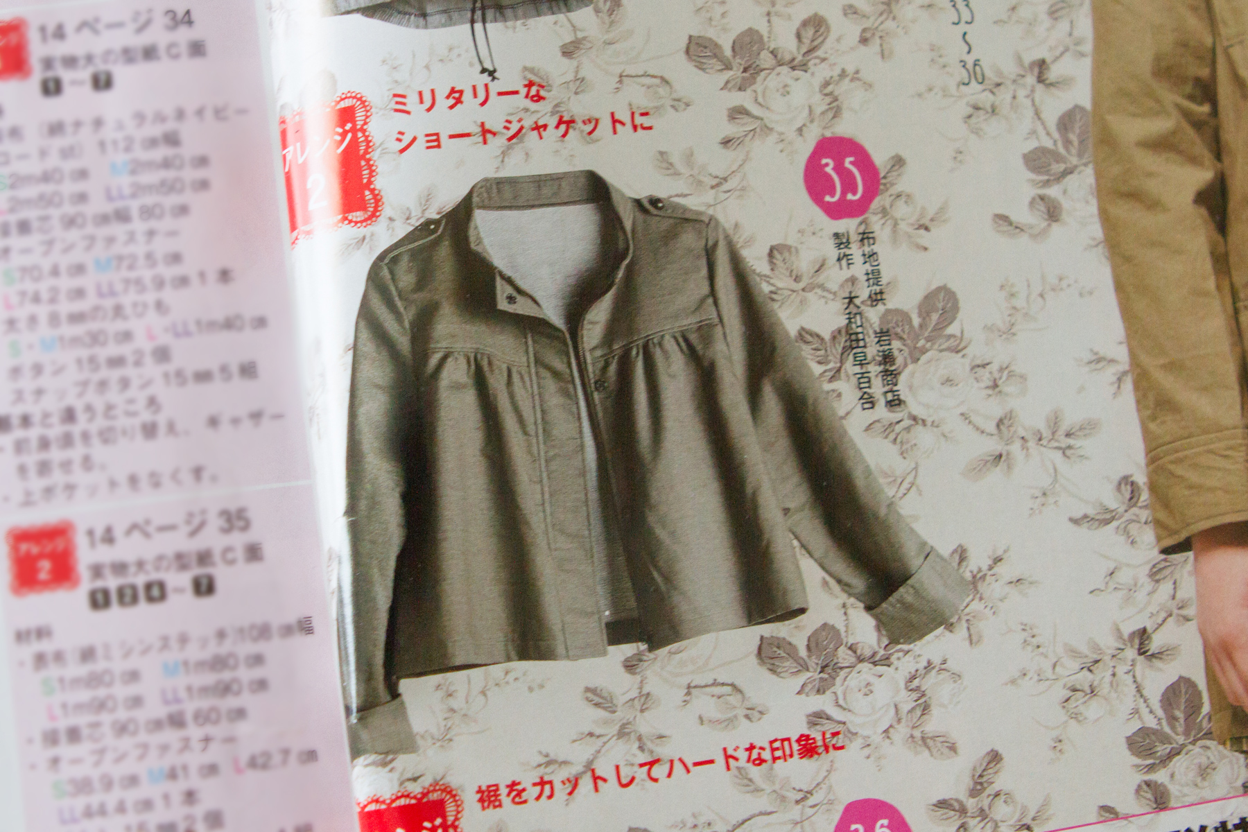 This is the pattern I used. I wanted to make something that goes well with fit and flare dresses, so this short length jacket seemed like a good choise.