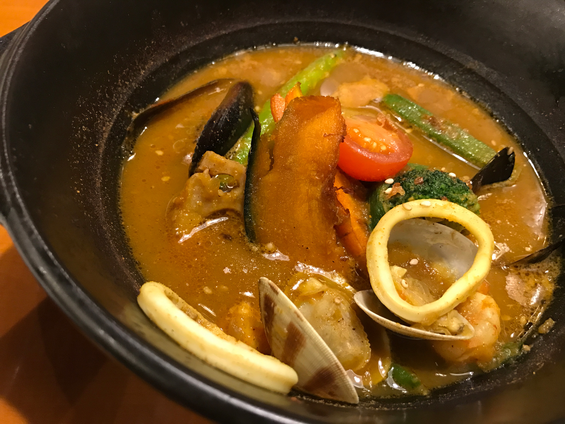 Soup curry, a speciality in Hokkaido