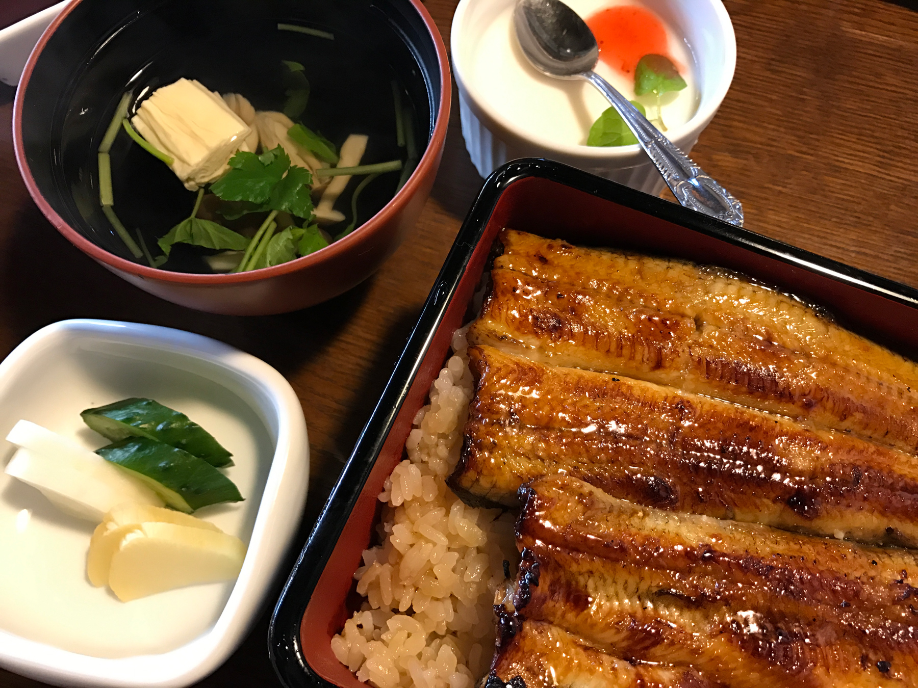 BBQ eel. So good! A little pricy because eels are rarer, but if you're in Japan, please try the freshly grilled eel. 
