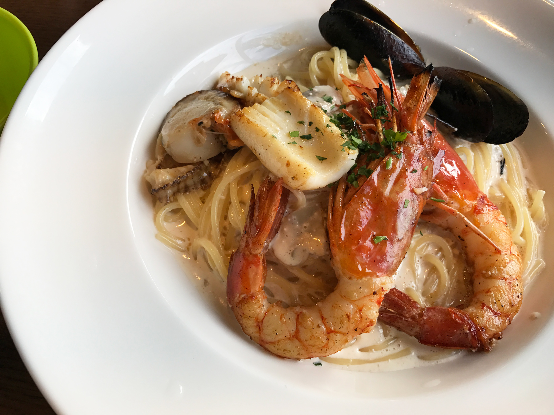 Seafood pasta! Must eat all the seafood while I'm in Japan. 