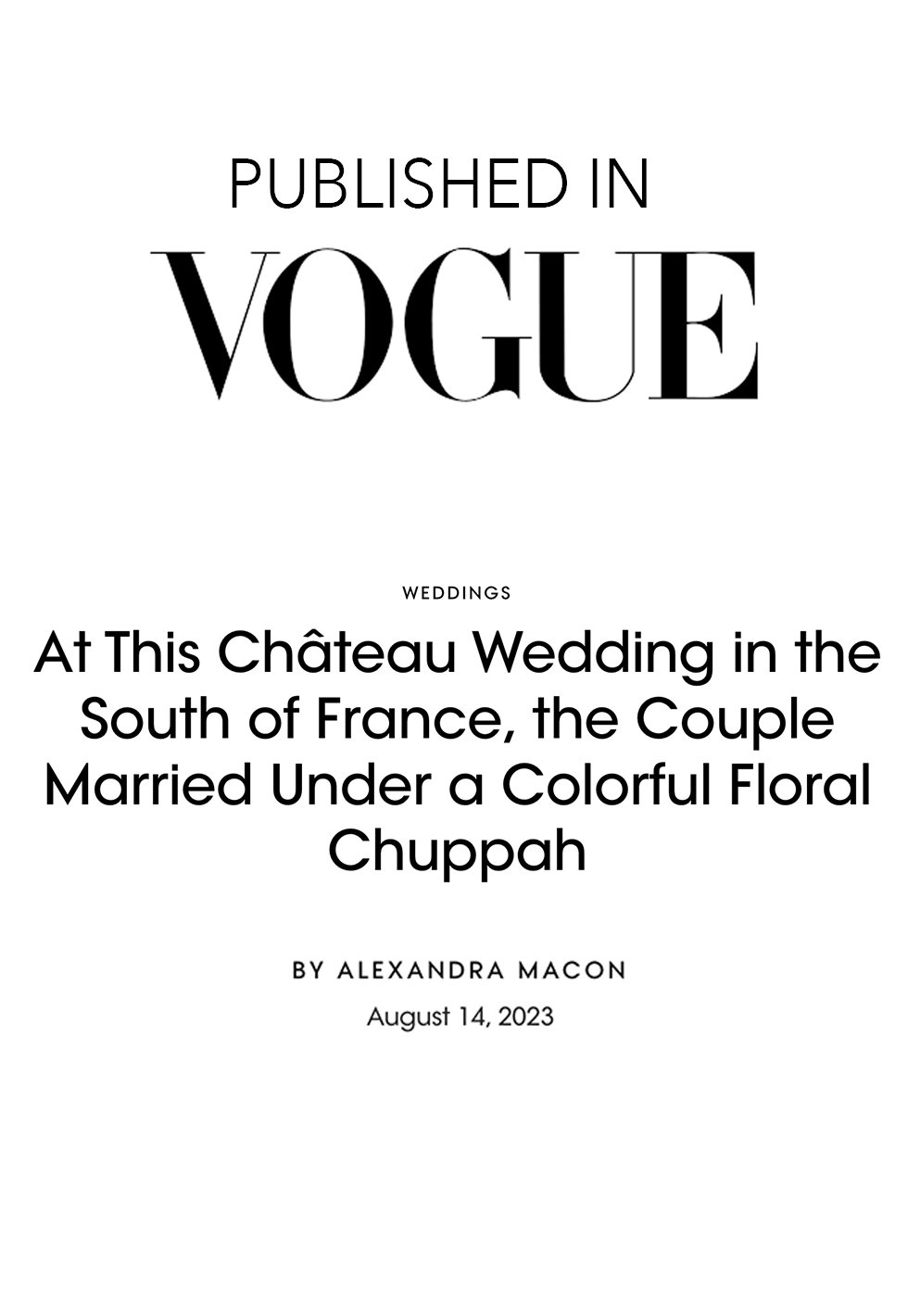 Published in Vogue