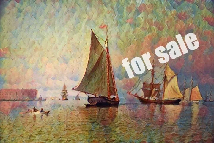 sail boats on canvas  Monet  For Sale.jpg