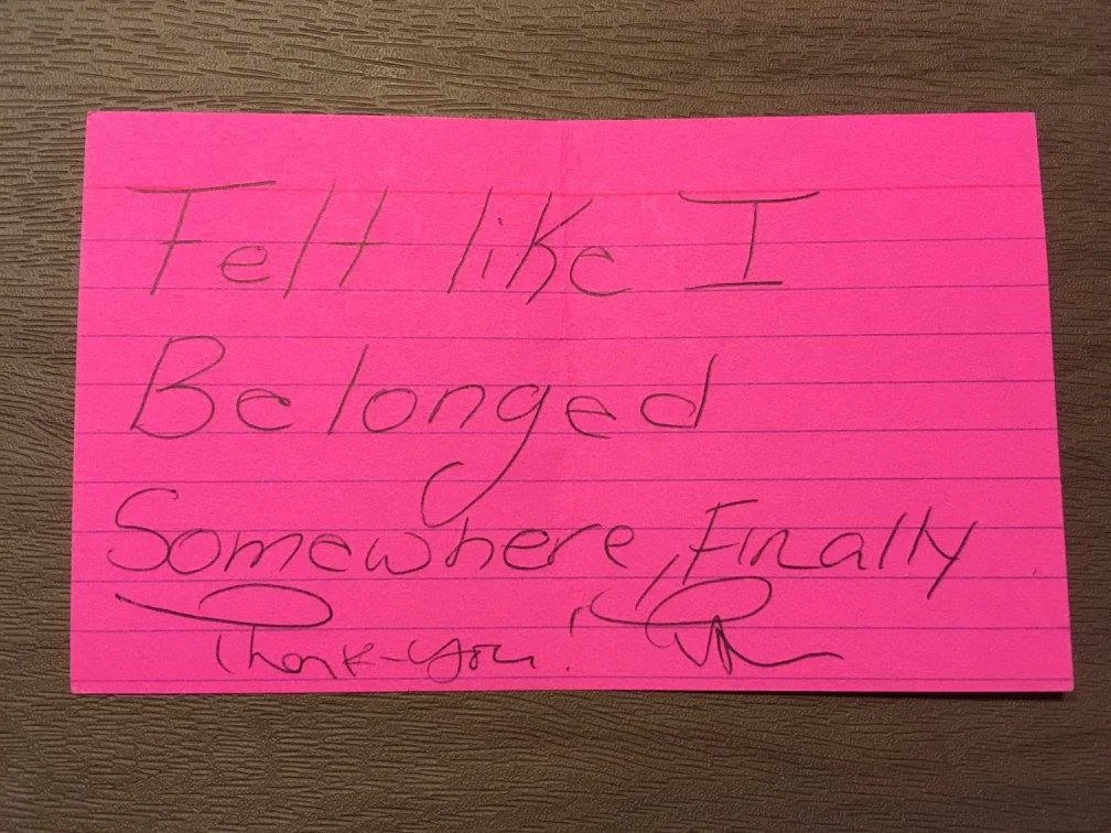 Comment cards from our November 26th, 2016 event