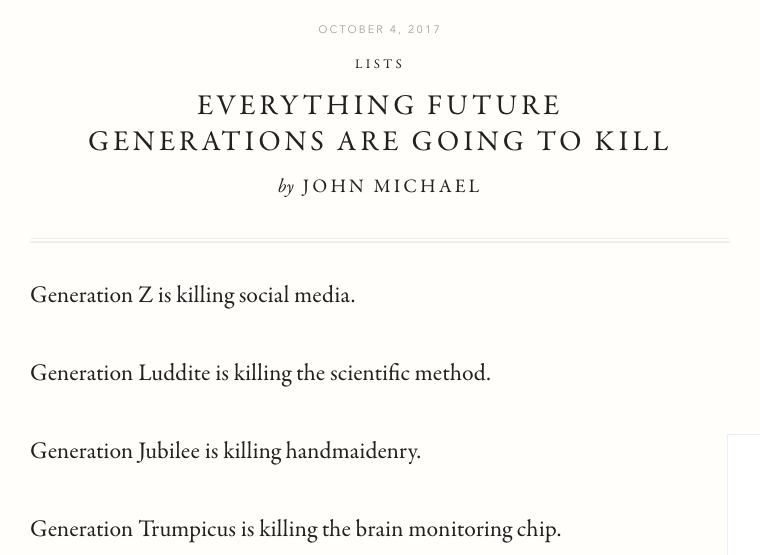 McSweeney's Future Generations