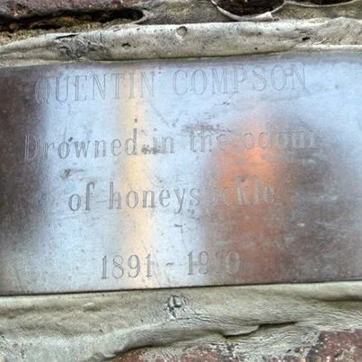 For more than 50 years, the Harvard community has helped to preserve a plaque on the Anderson Memorial Bridge memorializing Quentin Compson, the tragic hero of some of William Faulkner's most influential fiction. Wikimedia Commons