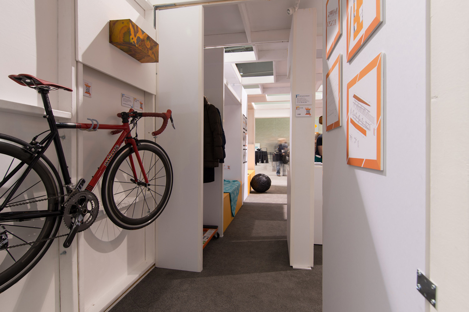 Images of a prototype micro-unit created by local architecture firm Stantec. This unit was on display in the Innovation District so that the public could come in, check it out and give feedback about the direction to inform our innovation housing strategies.