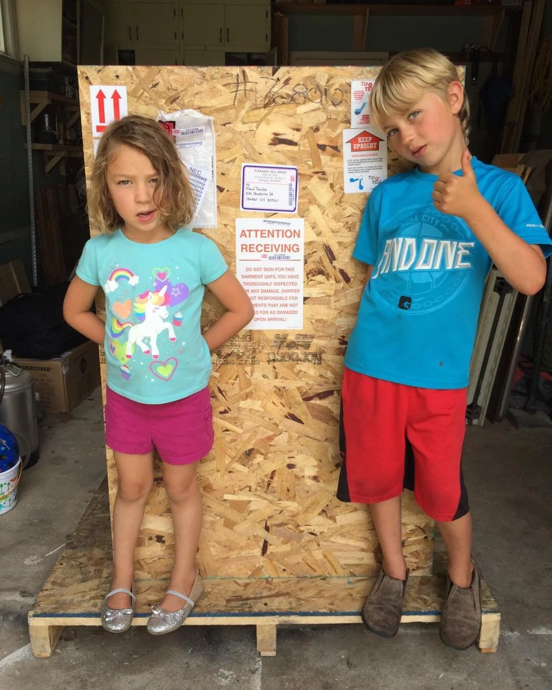Avery &amp; Clementine at the delivery of my first Rofco B40!  My kids have been catalysts of, as well as accessories to, the crafting of my business.