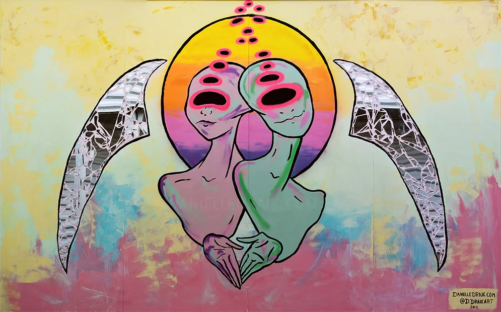 10 x 16 Feet - Paint and Mirror on Marine Grade Plywood for the Kaufman Arts District .
