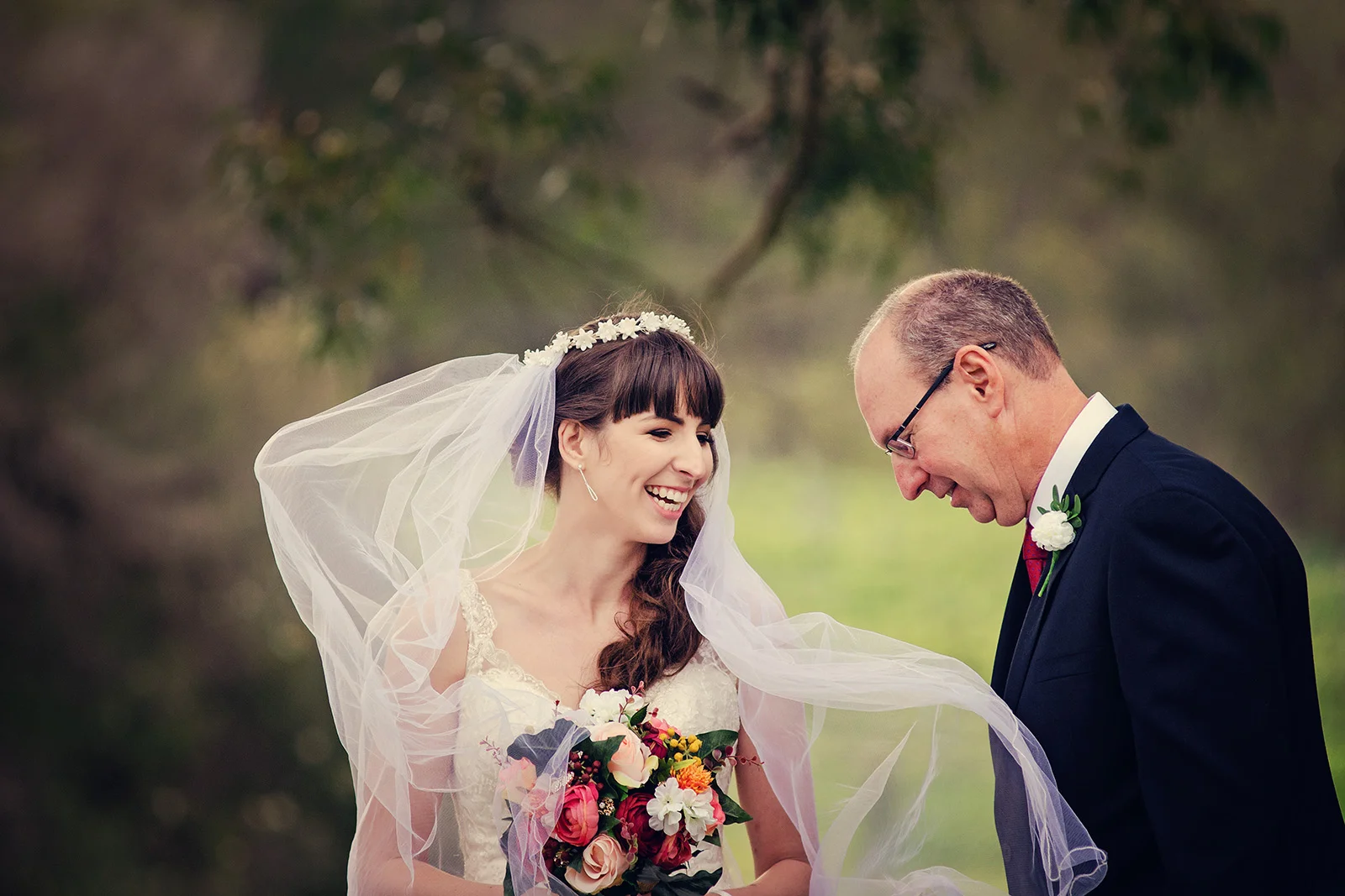 Special happy moment with Father of the Bride and his Daughter