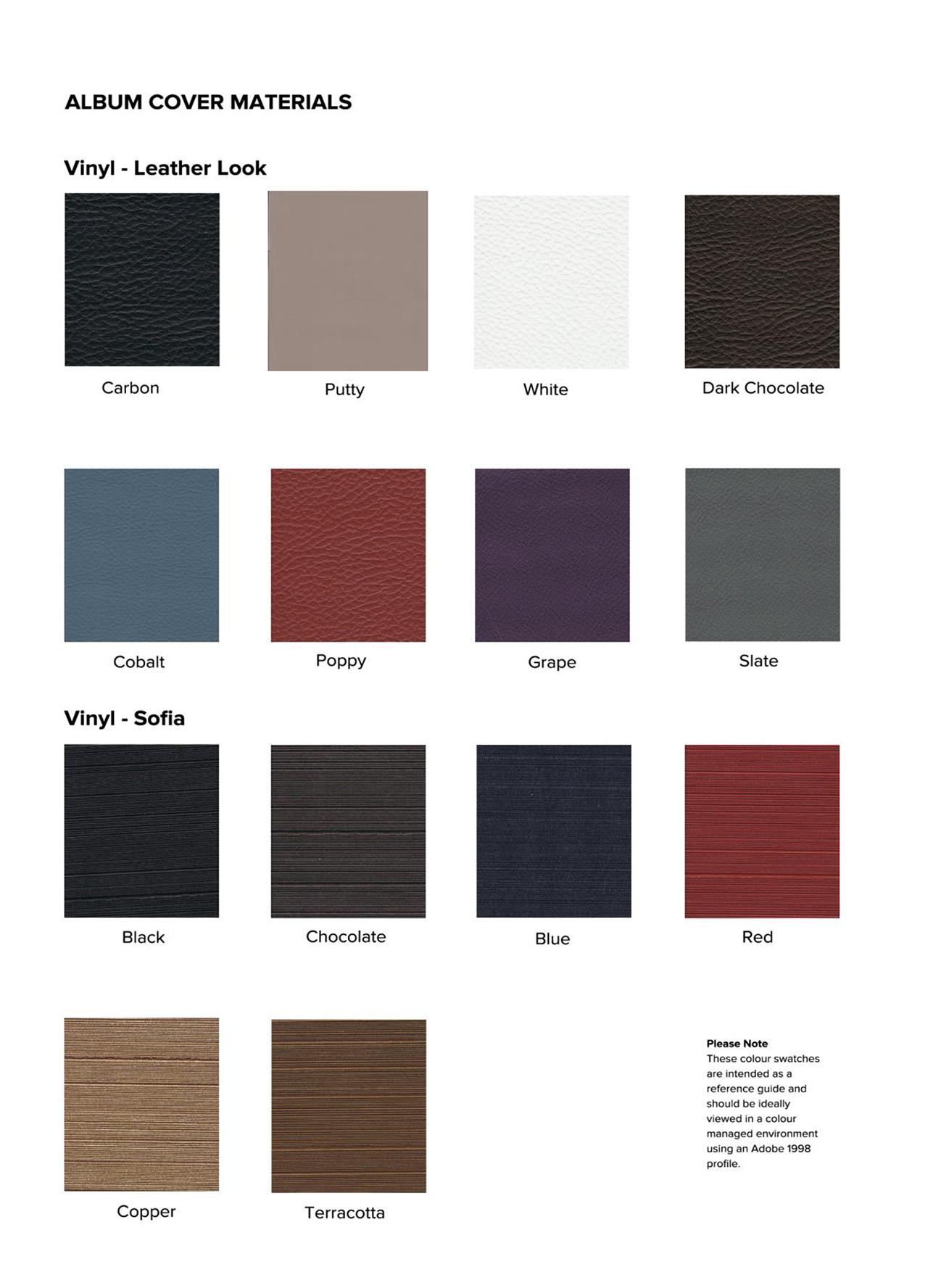 Click to view Vinyl (Faux Leather) & Vinyl (Sophia) Covers