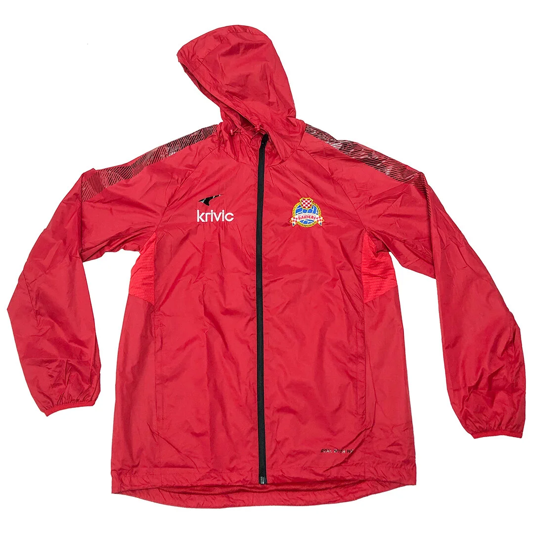 red spray jacket