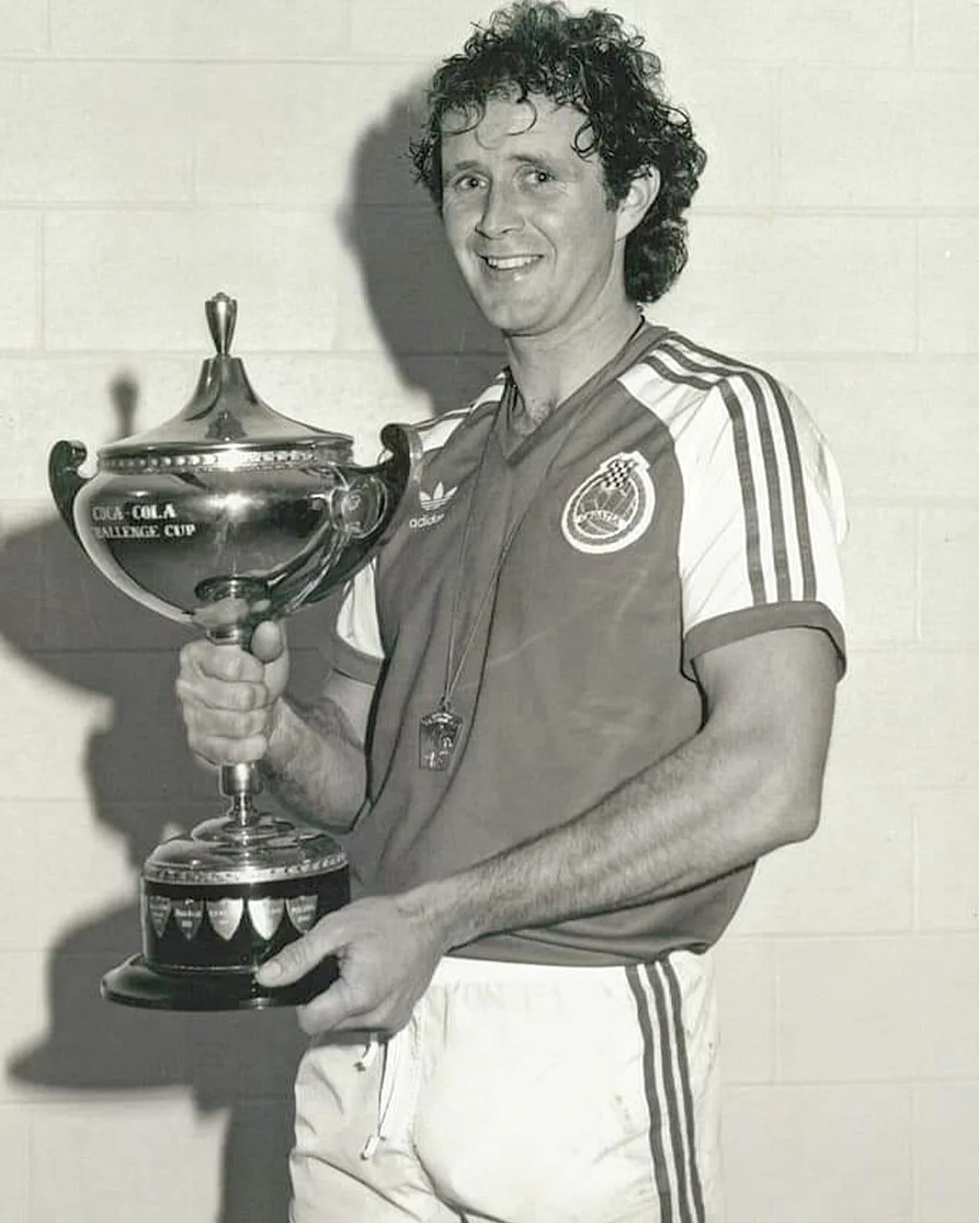 Robert Marwe holding Coca-Cola Cup