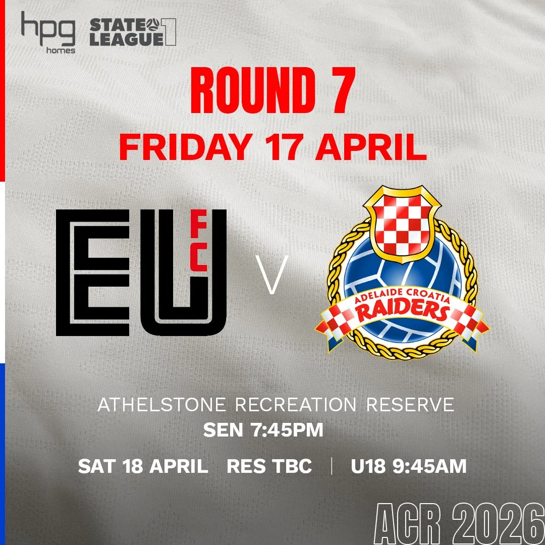 Eastern United v Adelaide Croatia Raiders FSA HPG Homes State League 1 Season 2026 Round 7