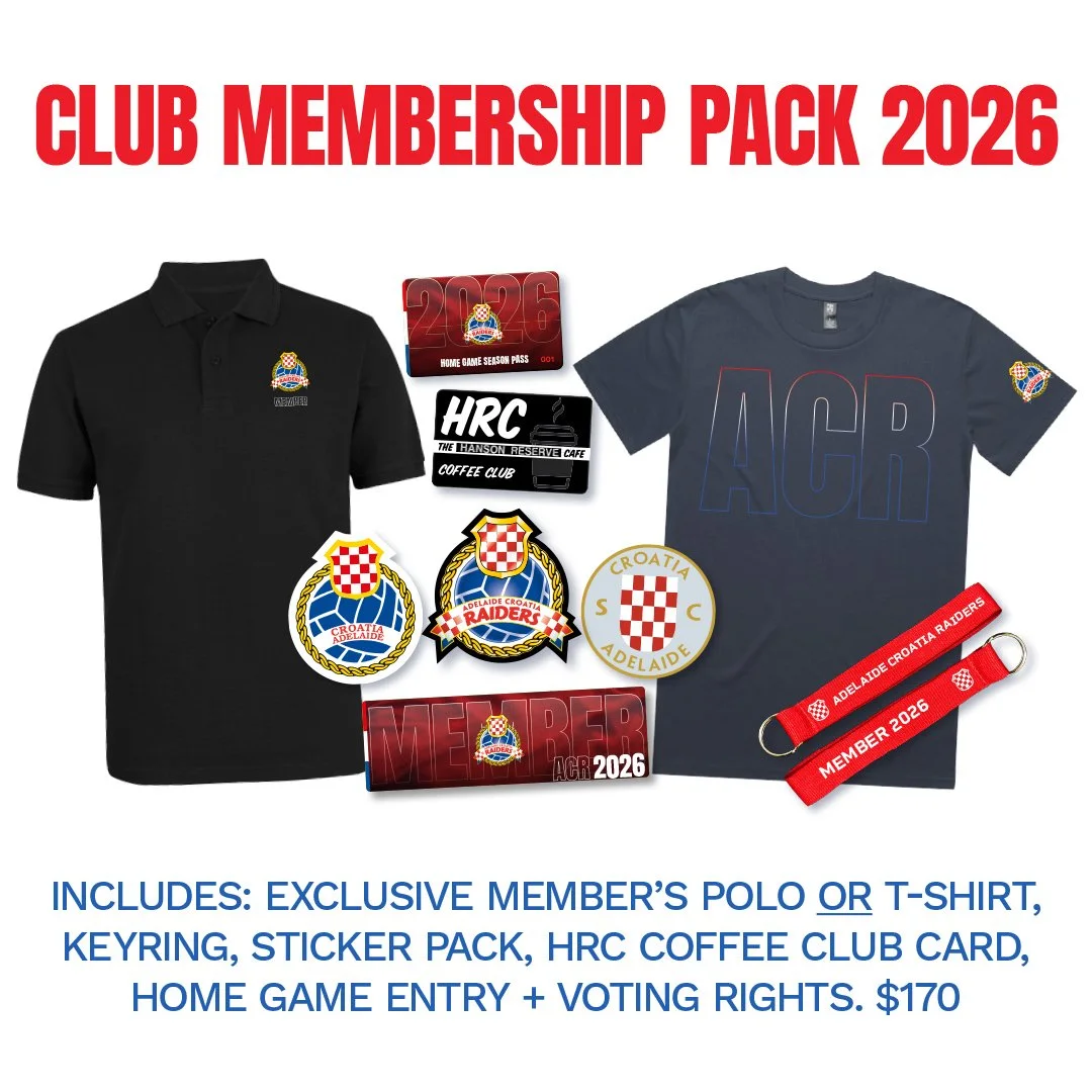 Adelaide Croatia Raiders Club Membership Pack 2026 offer