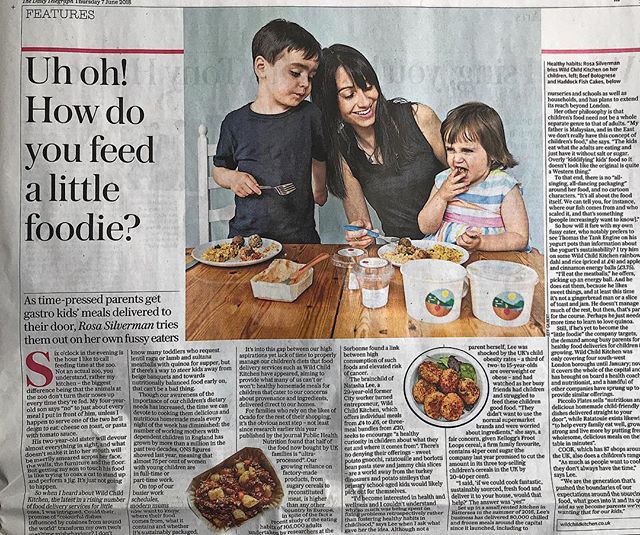 Foodie Feature 🗞Who spotted us in the @telegraph today? We were thrilled to read Rosa Silverman&rsquo;s article on the rise of children&rsquo;s food delivery companies with @wildchildkitchen leading the charge! Page 23 if you want to take a read! 🙌