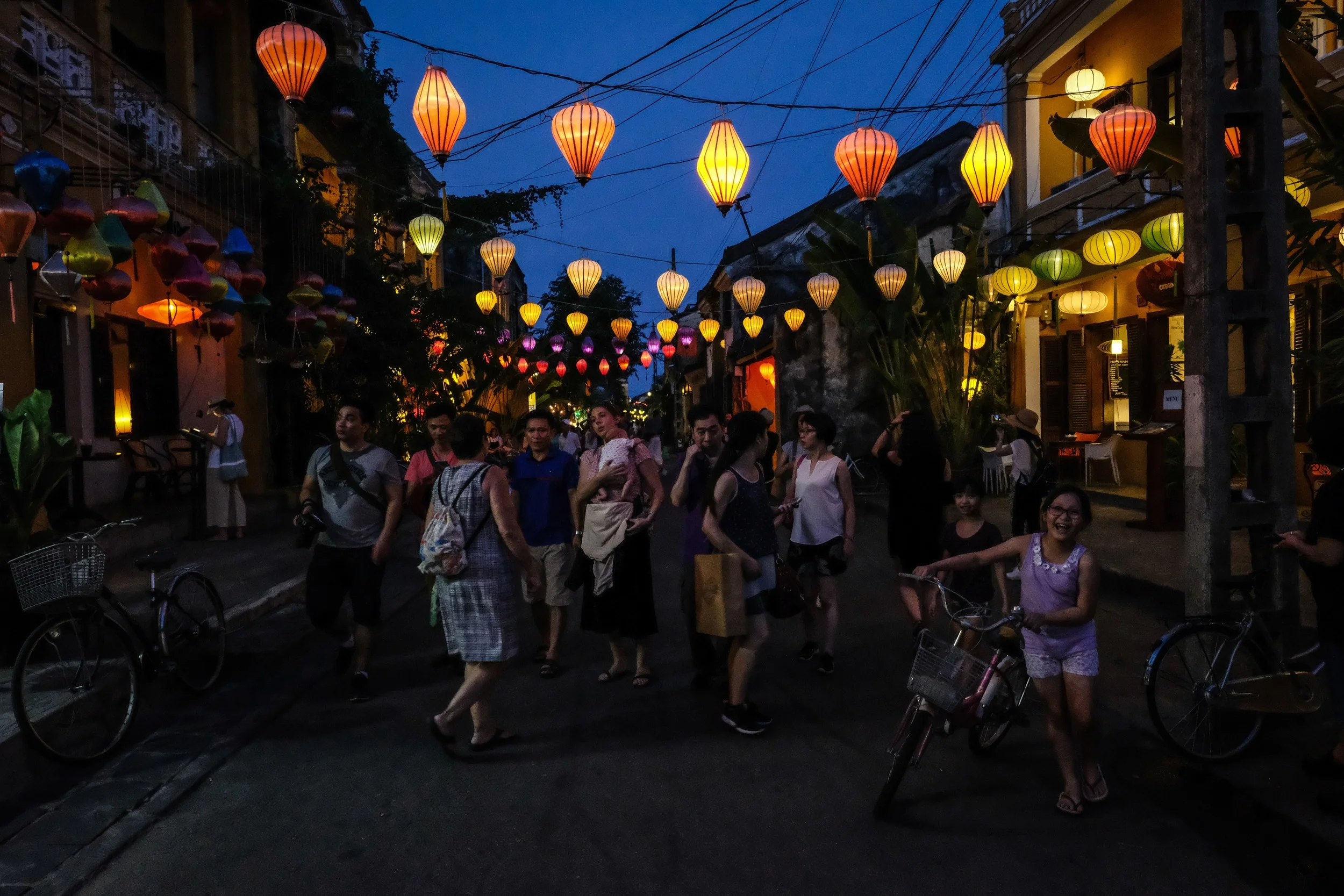 The streets of Ancient Town are charmingly lit. Lanterns wherever possible.