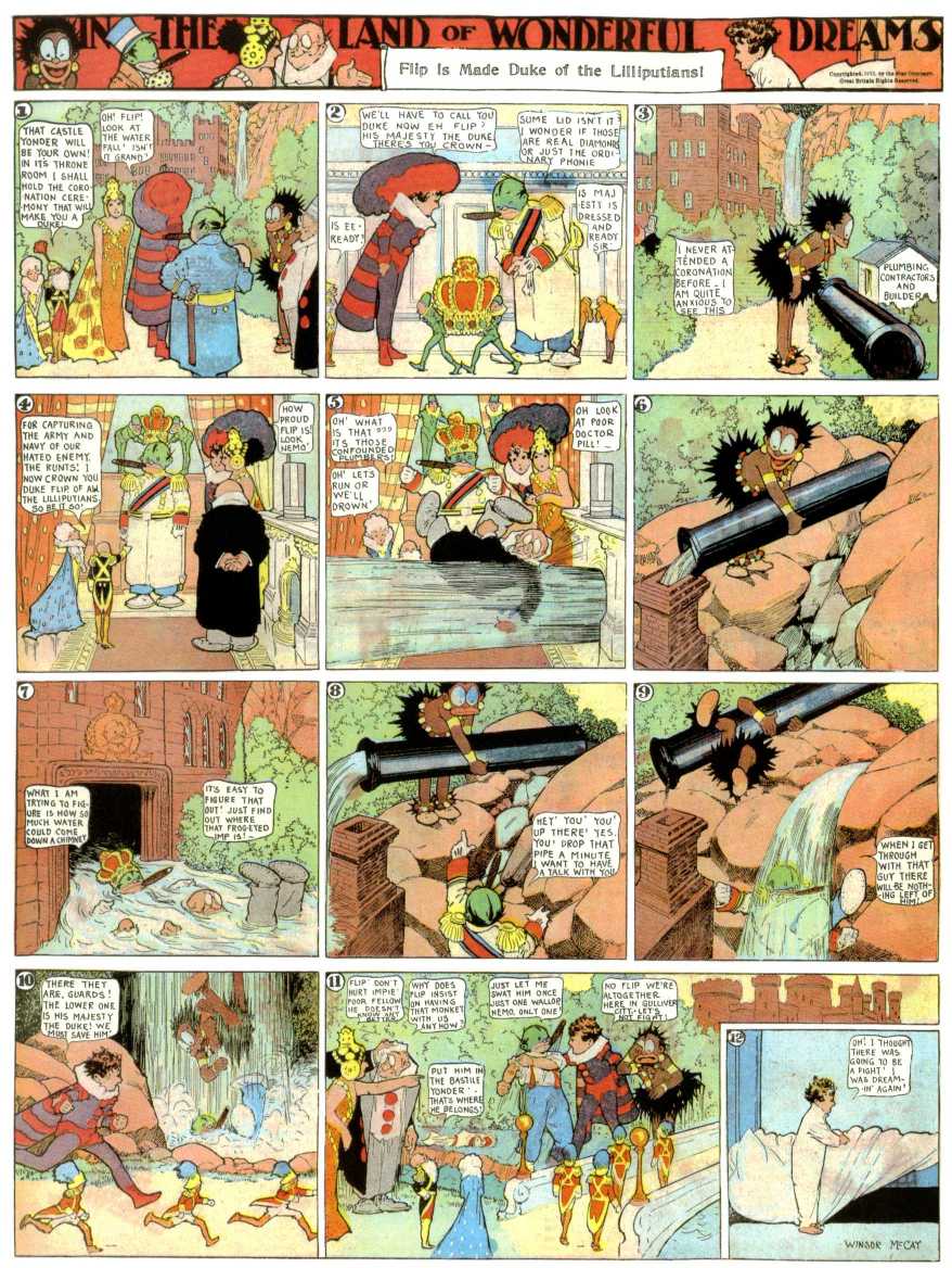   In the Land of Wonderful Dreams, "Flip is Made Duke of the Lilliputians,"  New York American,  Thursday June 1,&nbsp;1913   