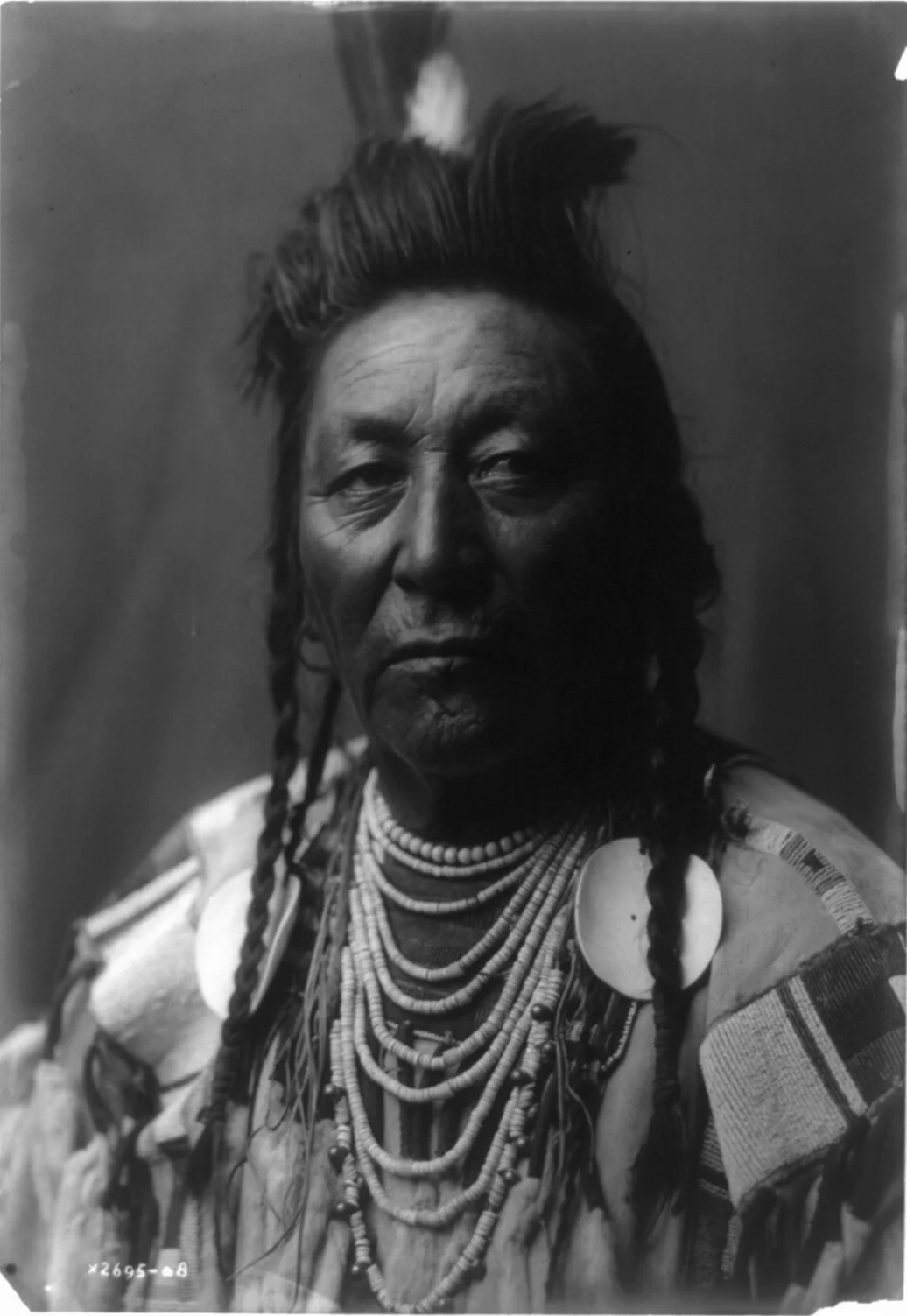 Plenty Coup, chief of the Crow. Photograph by Edward S. Curtis, Library of Congress, Curtis Collection
