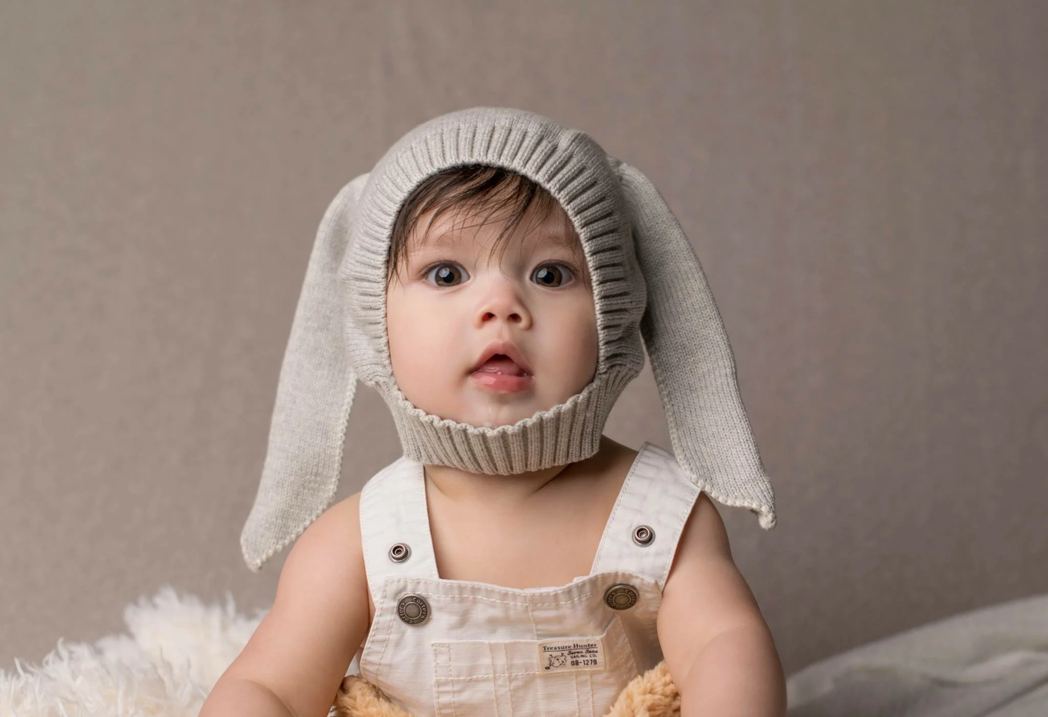 Modeling a new prop for Easter! Who doesn't love bunny ears on a baby?!